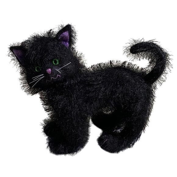 Black Cat Sound Motion Halloween Decor Vintage RUSS Scratches Kitty Purple Green - Picture 11 of 14